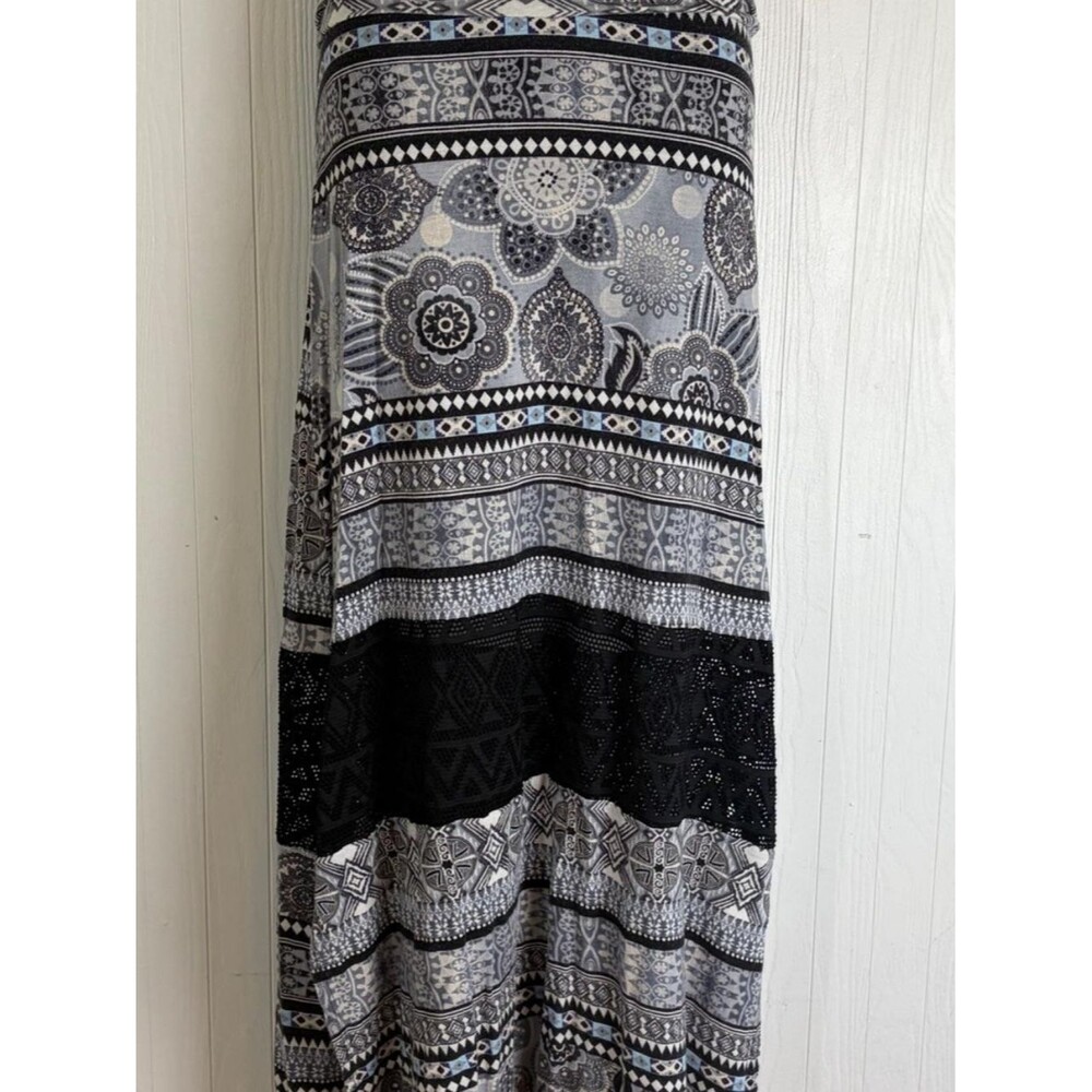 Vanity Lightweight Maxi Skirt - Elastic Waistband - Black Lace Inlay